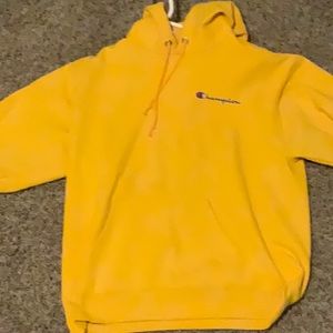 Mens medium- Yellow Champion small logo hoodie